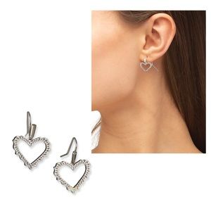 Kendra Scott • Heart Drop Earrings • Silver